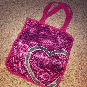 Pink Sequin Heart Bag